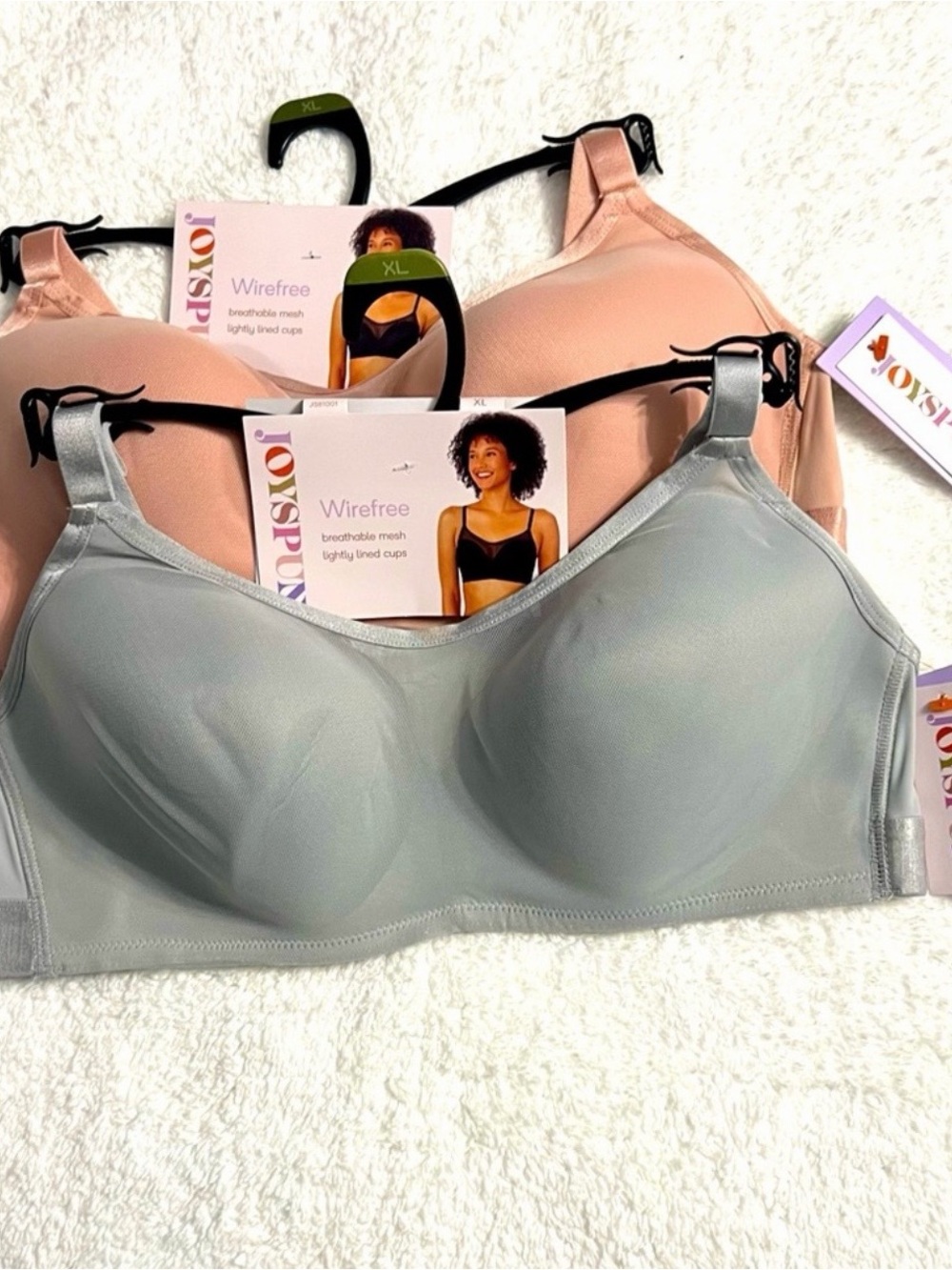 Joyspun Women's Cooling Mesh Wirefree Bras (selling 2 together) XXL